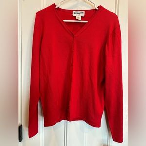 Pendleton - Red Silk Blend Button Cardigan - NEW WITH TAGS!